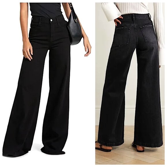 New Frame Le Baggy Palazzo Jeans in Film Noir Size 26 - Picture 2 of 14